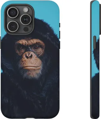 Produktbild von Affenporträt im Dunkel-Look – Handyhülle Kompatibel mit iPhone 15 Pro Max