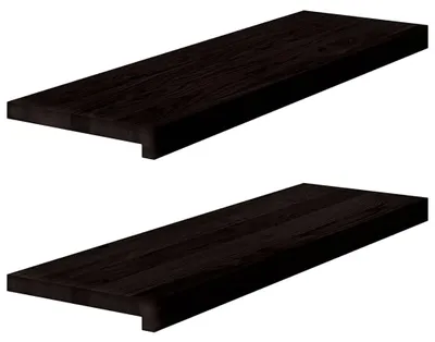 Zdjęcie produktu dla vidaXL Stopnie schodowe, 2 szt., brązowo-czarne, 80 x 30 x 2 cm, lite drewno dębowe