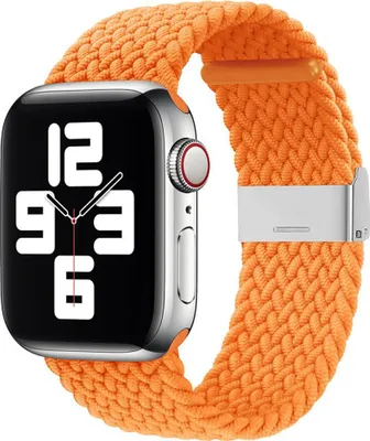Image de Bracelet Tissu pour Montre 9 / 8 / 7 / 6 / Se / 5 / 4 / 3 / 2 (41Mm / 40Mm / 38Mm) Bracelet Tissu tressé Orange (10)