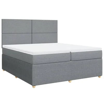 Produktbild von vidaXL Boxspringbett mit Matratze Hellgrau 200x200 cm Stoff