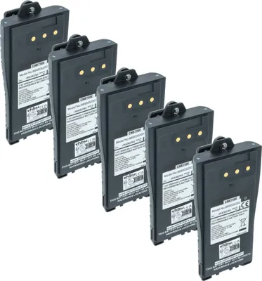 Produktbild von vhbw 5x Akku kompatibel mit Entel HT736T, HT735T, HT765T, HT762T, HT766T, HT780, HT782 Funkgerät, Walkie Talkie (2000 mAh, 7,6 V, Li-Ion) + Gürtelclip
