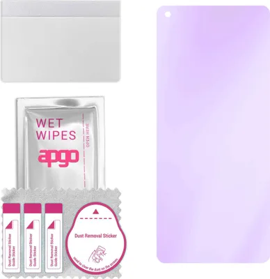 Produktbild von apgo Hybrid Schutzglas, kompatibel mit Realme 8, Anti-Blue, 9H Härte, toller Ersatz für Hartglas, kratzfester Displayschutzglas, Displayschutz, Full Glue