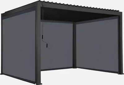 Immagine prodotto di Pergola bioclimatica 3x4m in alluminio + 2 tende da 3m + 1 tenda da 4m , Antracite