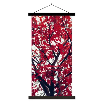 Produktbild von MuchoWow® Textilposter Ahorn - Blätter - Herbst - Natur 90x180 cm mit schwarzem Rahmen - Dekoration Wohnzimmer