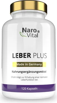Produktbild von NaroVital Leber Plus | 120 Kapseln | Artischocken & Mariendistel Komplex | mit Cholin, Löwenzahn und Curcuma | vegan
