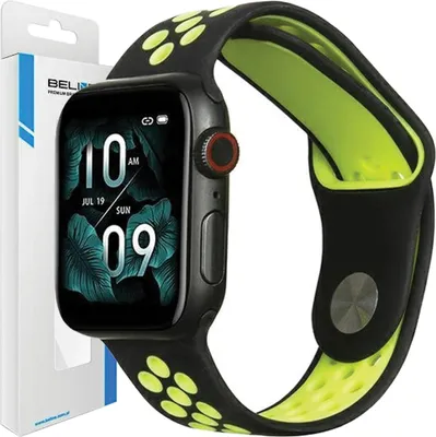 Produktbild von Beline Apple Watch Sport Armband Silikon42/44/45/49Mm Schwarz/Limette