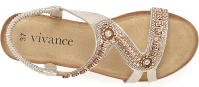 Produktbild von VIVANCE Sandalette Sommerschuh, offener Schuh, Sandale, Keilsandalette, goldfarben Größe 36