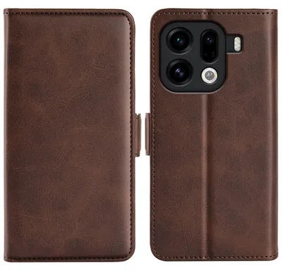 Productafbeelding van MobyDefend Hoesje - Geschikt voor Oppo Find X9 Pro - Luxe Wallet Book Case (Sluiting Zijkant) - Bruin