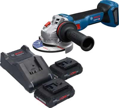 Zdjęcie produktu dla Akumulatorowa szlifierka kątowa Bosch GWS 18V-11 Professional 18 V 125 mm + 2x akumulator ProCORE 4,0 Ah + ładowarka
