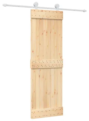 Image de Porte coulissante Naturel et Blanc 70 x 210 cm