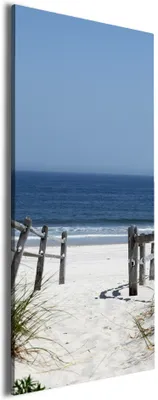 Produktbild von Wallario Premium Leinwandbild Blick auf Strand in Größe 30 x 75 cm