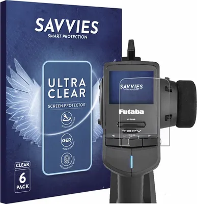 Produktbild von 6x Für Futaba T3PV Schutzfolie Savvies Displayschutz Display Schutz Folie Klar Transparent