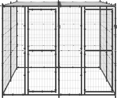 Obrázok produktu pre vidaXL Vonkajšia búda pre psov Oceľová so zastrešením 4,84 m²