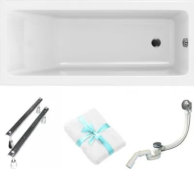 Produktbild von Cersanit | Badewanne - Crea Slim Badewanne - 170x75cm - Acryl - Niedriger Rand - Rechteckige Badewanne