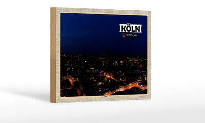 Produktbild von Holzschild Städte Köln Deutz Blick auf Stadt 18x12 cm Dekoration