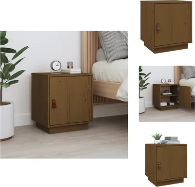 Produktbild von vidaXL Nachttisch Honigbraun 40x34x45 cm Massivholz Kiefer - Nachttische