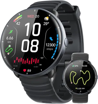 Produktbild von Parsonver Smartwatch mit GPS, 5 ATM Wasserdicht, AMOLED Display, 100+ Sportmodi, Herzfrequenz- & Schlaftracking