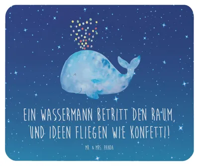 Produktbild von Mr. & Mrs. Panda Mousepad Wassermann Ideenflug - Sternenhimmel Blau - Geschenk, Mauspad, Energie, Ideenreichtum, mousematte, Tierkreiszeichen, Ideen, laptop, Kreativität