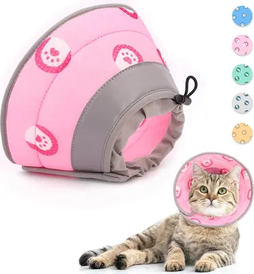 Produktbild von Verstellbare Erholungshalsband für Haustiere - Weicher Kragen für Welpen, Hunde und Katzen (rosa, S)