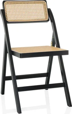 Obrázek produktu pro hjh LIVING skládací židle TUDELA BAMBOO bambus, ratan boční židle židle pro hosty židle skládací až do nosnosti 130 kg