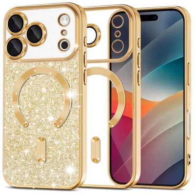 Obrázek produktu pro Techsuit – Luxury Glitter MagSafe kryt na iPhone 17 Pro Max – zlatý