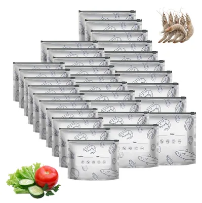 Immagine prodotto di Solidchoice - Set di 30 sacchetti riutilizzabili con zip per la conservazione degli alimenti
