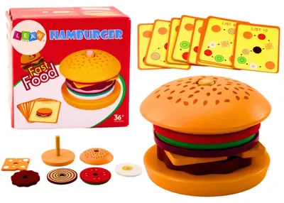 Image de Hamburgers en bois, 8 pièces Fiches recettes, 10 pièces