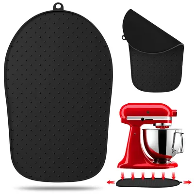 Silikon-Gleitmatte für Standmixer, 35x21 cm, Antirutsch, Schwarz