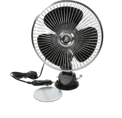 Produktbild von LKW-Ventilator 24 Volt, Saugnapf, selbstklebende Metallplatte für Armaturenbrett oder Frontscheibe, automatische Schwenkfunktion, (H) ca. 31 cm