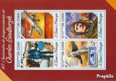 Produktbild von Briefmarken Sao Tome e Principe 2014 Mi 5539-5542 Kleinbogen (kompl. Ausgabe) postfrisch Karl Lindbergh