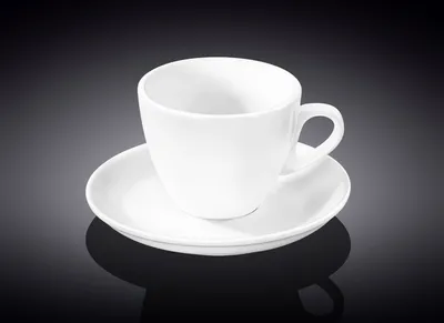 Produktbild von Wilmax Teetasse mit Untertasse 190 ml Weiß Porzellan WL-993175/AB