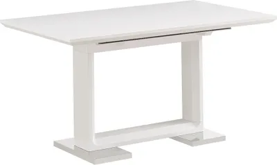 Immagine prodotto di Tavolo da pranzo allungabile Casa Dolce NIKANIA, 160/210x90x76 cm, bianco lucido, piano in MDF, gambe in metallo