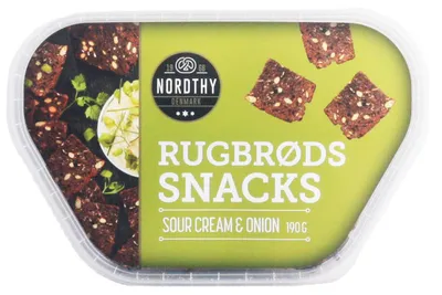Produktbild von Nordthy Rugbrød Snacks Sour Cream & Onion 190g
