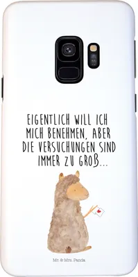 Produktbild von Mr. & Mrs. Panda Samsung Galaxy S9 Handyhülle Alpaka Fahne - Weiß - Geschenk, Handy Case, Liebe, Schutzhülle, Hülle, Cover, Alpakas, Lamas, Lama