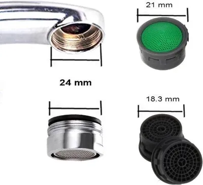 Produktbild von 6 l Durchflussbegrenzer für Duschkopf und Wasserhahn, Silikon, grün/dunkelgrau, 2er-Set