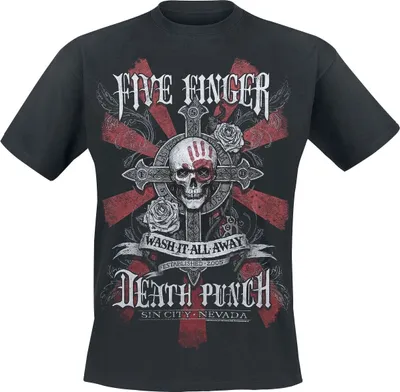 Produktbild von Five Finger Death Punch T-Shirt Herren WashIt Away schwarz M