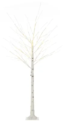 Zdjęcie produktu dla Sztuczne drzewo, sztuczna brzoza, z oświetleniem LED, ciepła biel, realistyczna biała kora, 22 x 22 x 180 cm