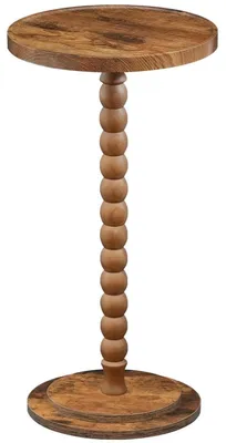 Produktbild von Runder Beistelltisch mit Holzbeinen 30x30x65 cm Vintagebraun
