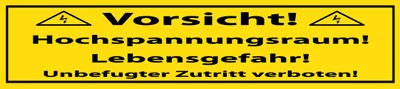 Produktbild von vianmo Blechschild 10x46 cm Vorsicht Hochspannungsraum