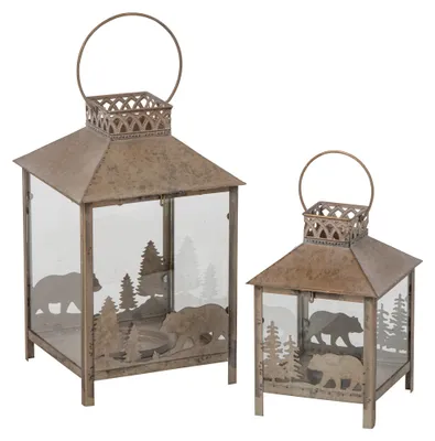Produktbild von J-Line Set Von 2 Laterne Metall Beige