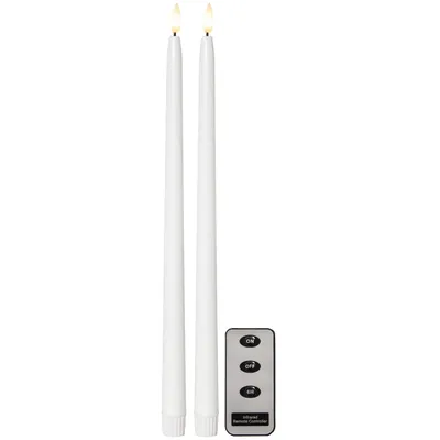 Produktbild von LED-Stabkerzen Flamme Slim, 2er-Set, Wachs, Fernbedienung