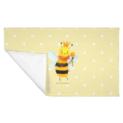 Produktbild von Mr. & Mrs. Panda Handtuch Biene König - Gelb Pastell - Geschenk, Flauschtuch, 50x100, kleines, Hummel, frottierhandtuch