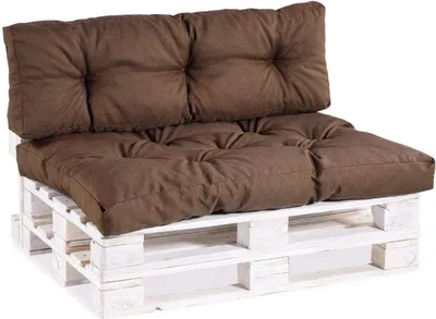 Image de Coussin de palette, Coussin de canapé de jardin PPI (Coussin d'angle 60x40, piqué Marron)