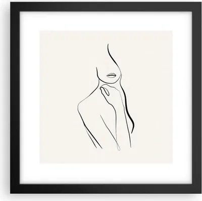 Produktbild von Gerahmtes Poster - Schwarzer Rahmen - Frau Skizze Zeichnung - 30x30 cm - Wand Bild - Wanddeko - Wandbilder - Kunstposter - Wandposter - Bilderrahmen - Bilder - Kunstdruck - P2BAC30x30-5045