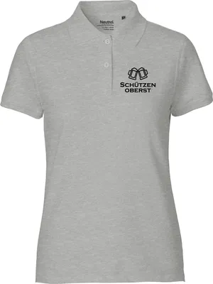 Produktbild von Huuraa Damen Polo Shirt Schützenoberst Schützenfest XL Sport Grey Bio Baumwolle Fairtrade Poloshirt Geschenkidee