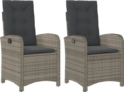 Two identical outdoor chairs with cushions, presented against a white background.