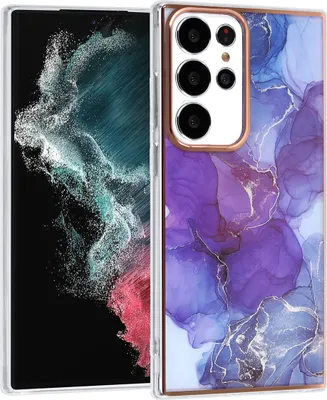 Zdjęcie produktu dla UNIQ Accessory Galaxy S23 Ultra TPU Backcover - Marble Purple
