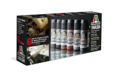Zdjęcie produktu dla Italeri Acrylic Model Wash Set 510000448 Zestaw farb do aerografu
