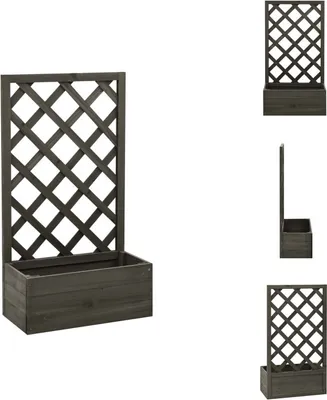 Produktbild von vidaXL Garten-Spalier mit Blumenkasten Grau 50x25x90 cm Tannenholz - Blumentöpfe & Pflanzgefäße