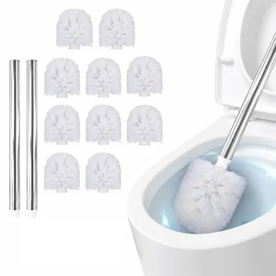 Immagine prodotto di Omgoods - 10 spazzole per WC - Testine di ricambio per spazzole da bagno con manici
